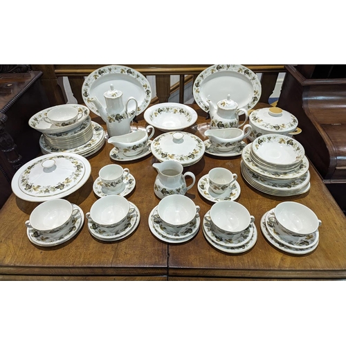 656 - Royal Doulton 'Larchmont' Dinner/Tea Service, comprising tea pot, coffee pot, milk jug, 4 x 11'' din... 