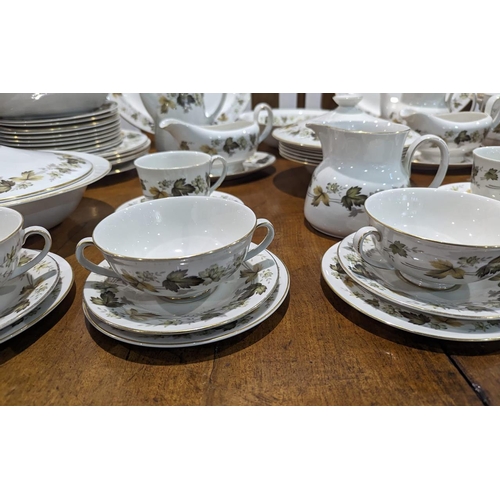 656 - Royal Doulton 'Larchmont' Dinner/Tea Service, comprising tea pot, coffee pot, milk jug, 4 x 11'' din... 