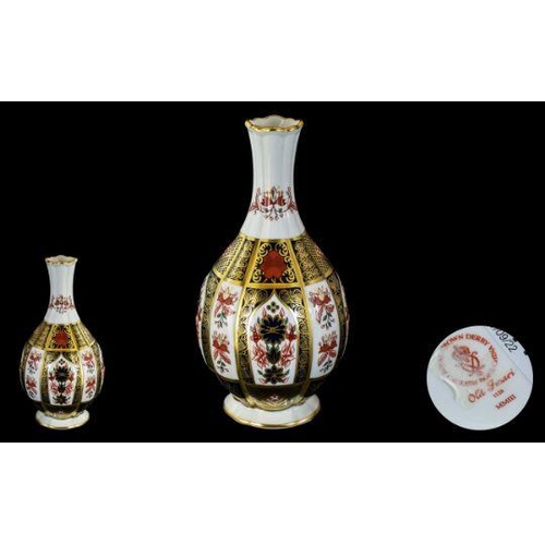 658 - Royal Crown Derby Hand Painted Gold Banded Old Imari Pattern Vase. Pattern No 1128. Date 2003. Heigh... 