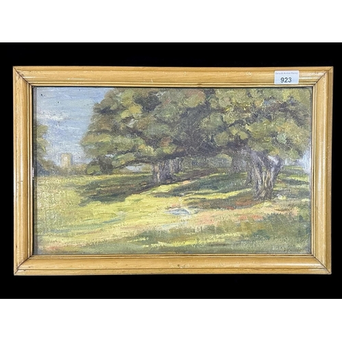 923 - Daqolty Jane Gregson (British Early 20th Century) Rural Peacefulness Leyland. (Titled on Exhibition ... 