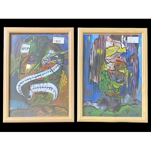 945 - Pair of Prints by Robert Haworth, aka 'The Butterfly Man', modern bright style. Framed and glazed, m... 