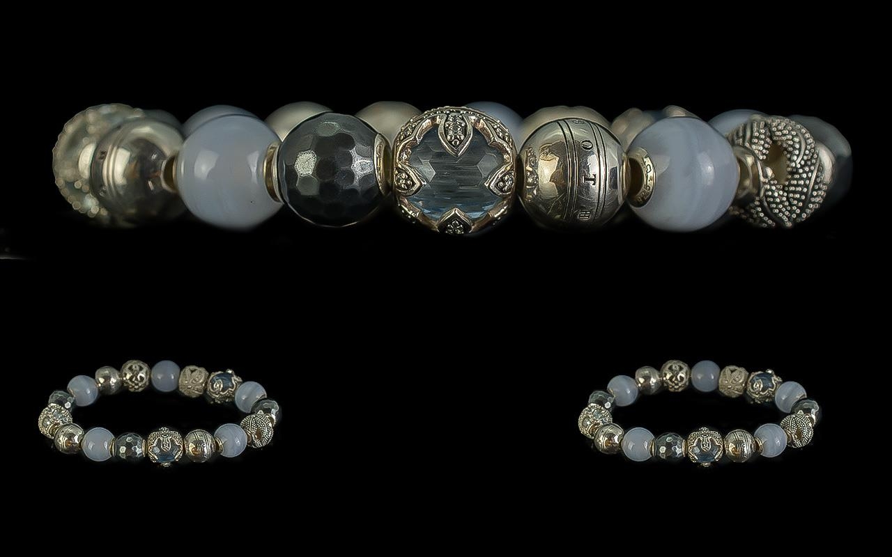 Thomas Sabo Beaded Bracelet | Sterling Silver | Rose Quartz Jewellery