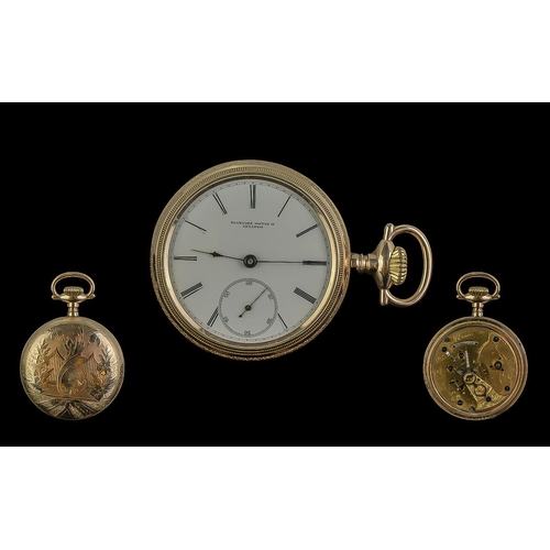 134 - Rockford Watch Co. Illinois Rare 19th Century Transitional Top-wind and key wind Large Gold Filled P... 