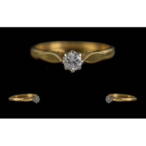 138A - 18ct Gold Single Stone Diamond Ring, ring size J.  With valuation for insurance dated 1990, for £500... 