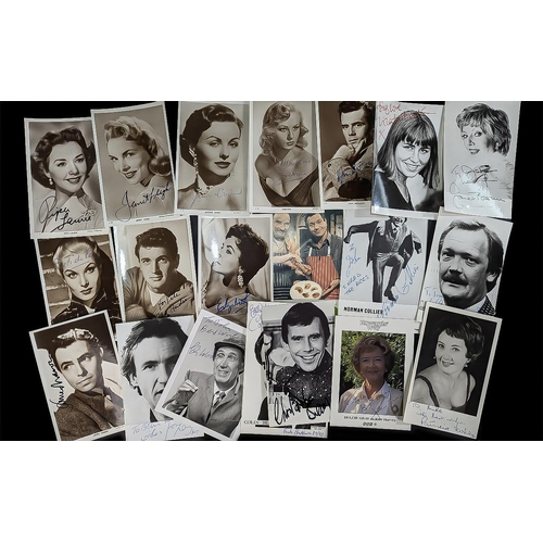 1411 - Film & TV Autographs on Postcard Size Photographs, super stars including Elizabeth Taylor, John Le M... 