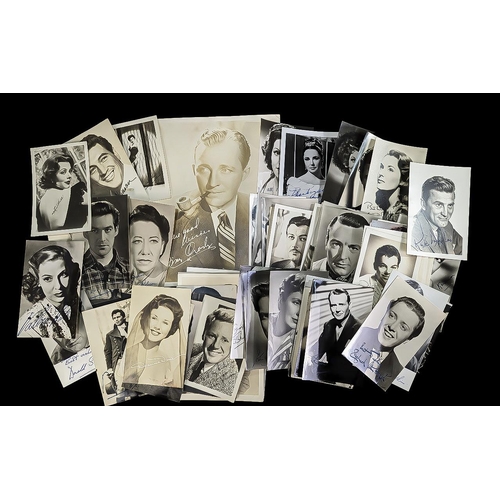 1413 - Printed Autographs on Postcard Size Photographs, including Bing Crosby, Ava Gardner, Kirk Douglas, J... 