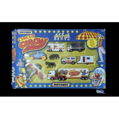 1416 - Matchbox Vintage Circus Circus Set, includes large circus van, jeeps, trailers, cages, aircraft, ani... 