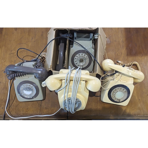 1420 - Four Vintage Telephones, including primrose colour wall phone, boxed Avocado phone No. 746 GEN 70/1,... 