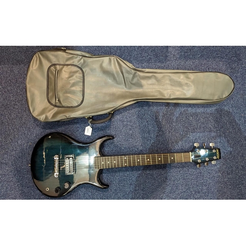 1446 - Musical Instruments Interest - Electric Guitar In Grey Coloured Case ' Satellite ' Brand. 6 Stringed... 