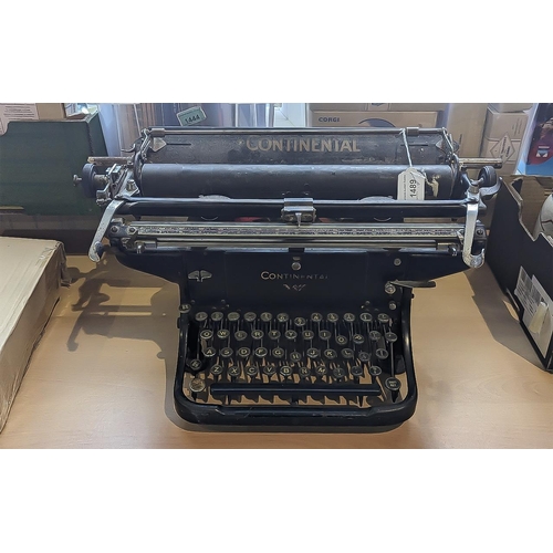 1448 - Early 20th Century Continental Typewriter, metal, as found condition.