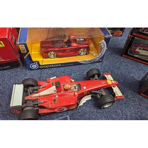 1454 - Collection of Large Die Cast Model Cars, comprising Rastar Group Ferrari scale 1/14, Carisma racing ... 