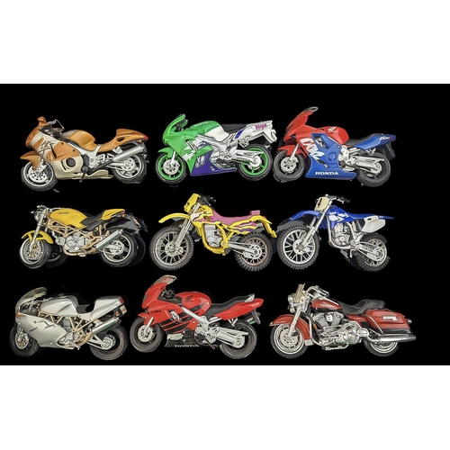 1504 - Motorcycle Model Interest A Collection of model Motorbikes with presentation bases for each 38 model... 