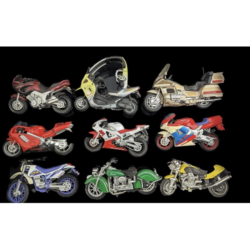 1504 - Motorcycle Model Interest A Collection of model Motorbikes with presentation bases for each 38 model... 