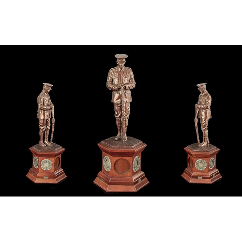 1505 - Military Interest. Limited Edition - The Unknown Warrior / Soldier Statue On a Wooden Plinth, For th... 