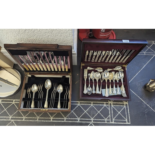 1509 - A Canteen of Kings Pattern Canteen of Cutlery - Housed in a Box. Together with Another Canteen of Cu... 