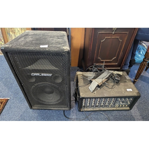 1525 - MP600 Amplifier & Large Carsbro Speaker. Carlsbro Headline 15'' Full Range Pa Speaker 8 Ohm 300w.  D... 