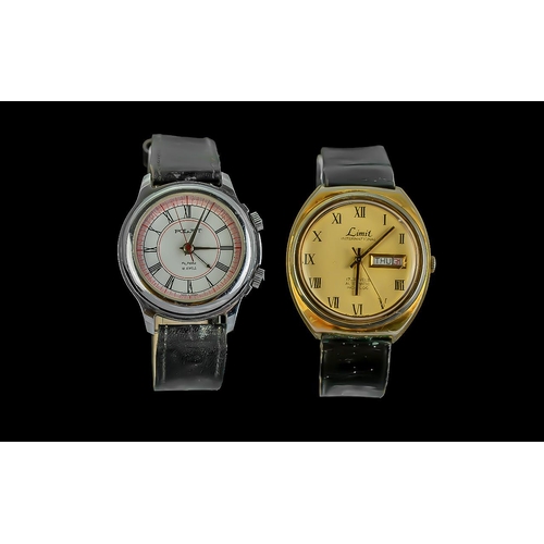 154 - A Pair of Vintage Watches. Comprises 1/ Limit-International Gents Automatic Incabloc Gold on Steel W... 