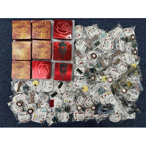 1558 - Box of Assorted Collectible Badges, various designs and shapes, together with a quantity of Hallowee... 