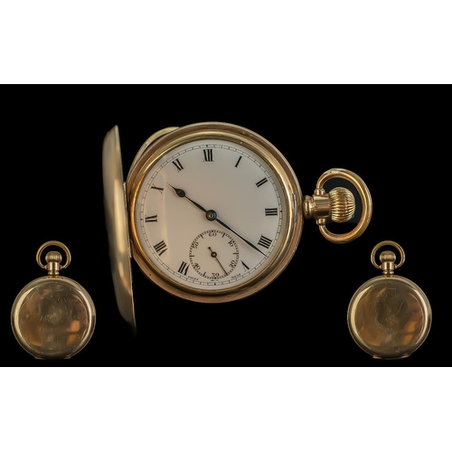 158 - A Fine Quality Gold Filled Full Hunter Keyless Pocket Watch. Guaranteed to be of Two Plates of Gold ... 