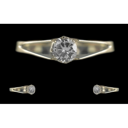 27A - Ladies 18ct White Gold Pleasing Quality Single Stone Diamond Ring. Marked for Full Hallmark Interior... 