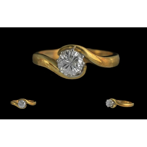 28A - Ladies - Excellent Quality 18ct Gold Single Stone Diamond Set Ring. Full Hallmark to Interior of Sha... 