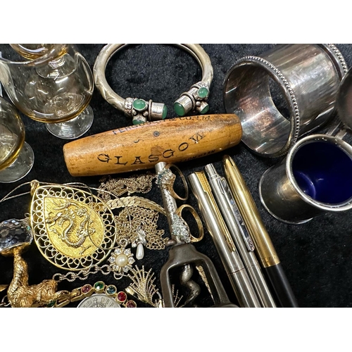 405 - Basket of Collectables. Collectable Coins, Vintage Penknife's, Pens, Costume Jewellery, Hallmarked S... 