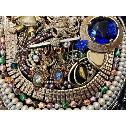 408 - Collection of Quality Vintage Costume Jewellery, comprising beads, crystal necklaces, brooches, bead... 