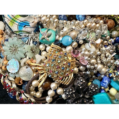 416 - Collection of Costume Jewellery, comprising beads, pearls, crystal necklaces, brooches, bracelets, b... 