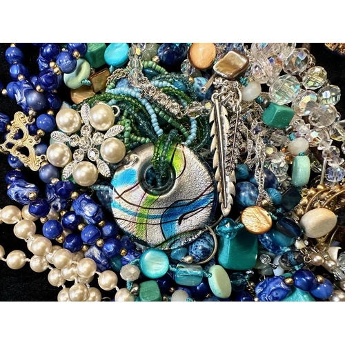 416 - Collection of Costume Jewellery, comprising beads, pearls, crystal necklaces, brooches, bracelets, b... 