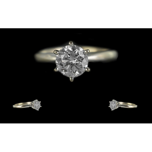 44A - Ladies Attractive 14ct Gold Single Stone Diamond Set Ring, marked 14ct to interior of shank.  Securi... 