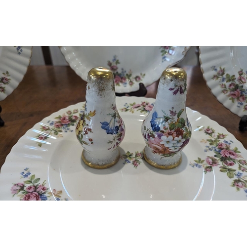 592 - Royal Albert Moss Rose Tea Set - Comprising Tea Pot, Cups, Saucers, Plates etc... Approximately 28 p... 