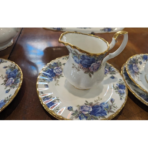 593 - Royal Albert Moonlight Rose Tea Set - Comprising Tea Pot, Cups, Saucers, Plates etc... Approximately... 