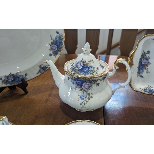 593 - Royal Albert Moonlight Rose Tea Set - Comprising Tea Pot, Cups, Saucers, Plates etc... Approximately... 