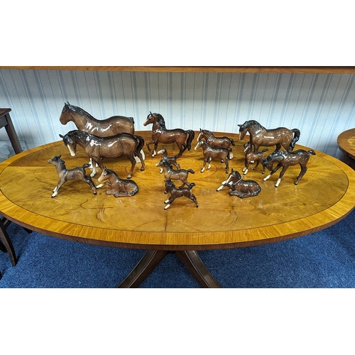 594 - A Large Collection Of Beswick Horses - Various Breeds & Sizes. Please See Photograph. A/F