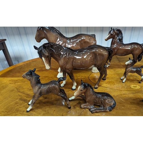 594 - A Large Collection Of Beswick Horses - Various Breeds & Sizes. Please See Photograph. A/F