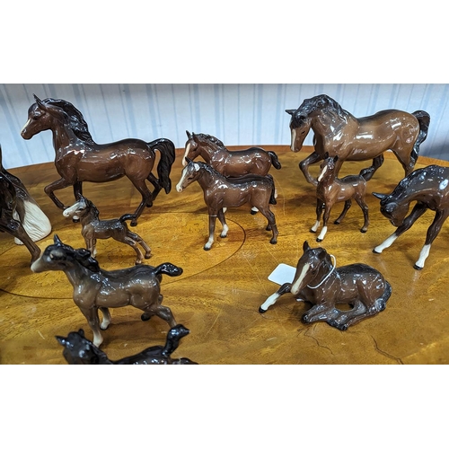 594 - A Large Collection Of Beswick Horses - Various Breeds & Sizes. Please See Photograph. A/F