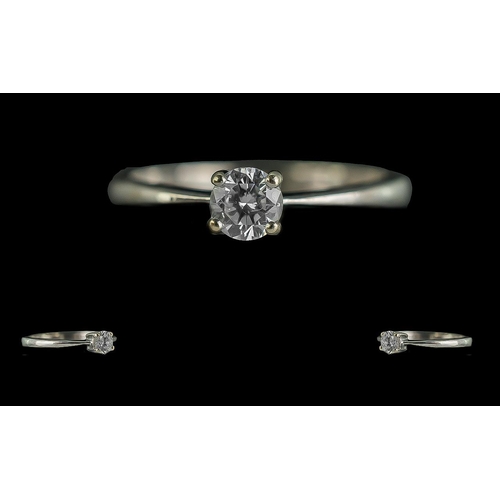 63 - 18ct White Gold - Pleasing Quality Single Stone Diamond Set Ring. Hallmark to Interior of Shank. The... 