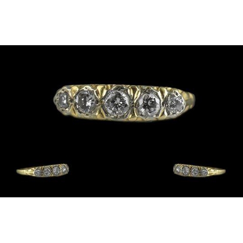 63A - Ladies 1950's - Excellent 5 Stone Diamond Set Ring with Ornate Setting. Full Hallmark for Birmingham... 