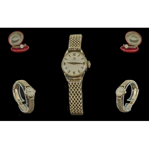 67 - Omega Ladies 9ct Gold Mechanical Wrist Watch with 9ct gold watch bracelet circa 1960's with original... 