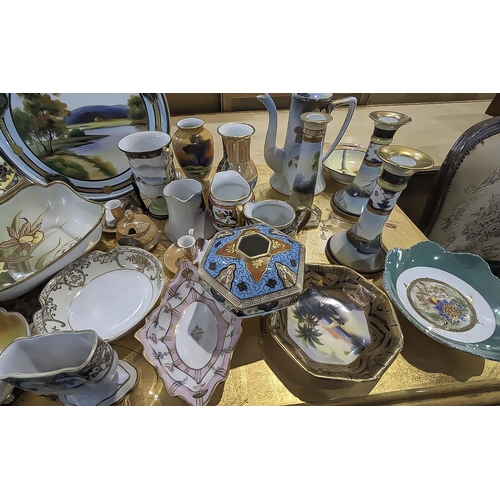 716 - Quantity of Noritake Porcelain, including large decorated bowls, jugs, dishes, candle holders, coffe... 