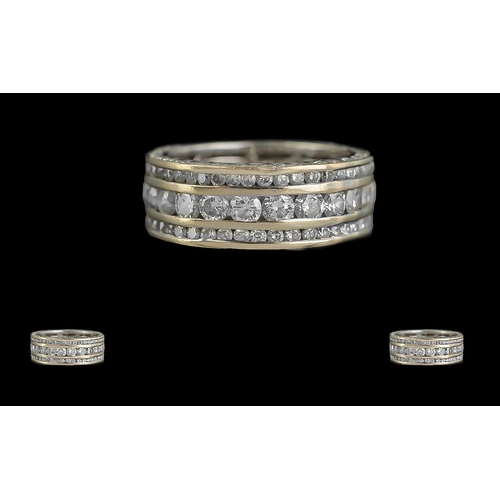 72 - Ladies 18ct White Gold Stunning Diamond Set Full Eternity Ring marked 18ct 750 to shank. All of the ... 