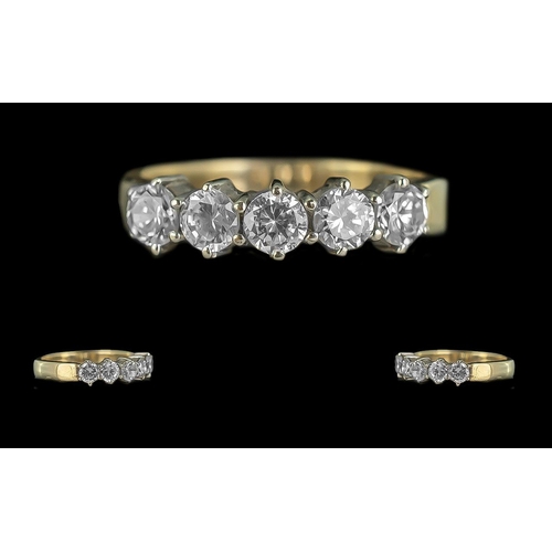 74A - Ladies - Attractive 9ct Gold 5 Stone Diamond Set Ring. Marked 9ct to Interior of Shank. The Five Wel... 