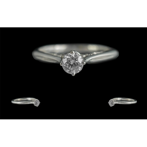 81A - Platinum Single Stone Diamond Dress Ring, marked 950 to shank, the setting, of interesting design, h... 