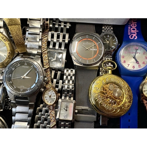 404 - Collection of Ladies & Gentleman's Wristwatches, comprising Guess, Pulsar & Breitling boxed watches,... 