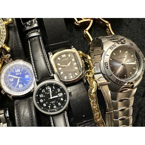 406 - Collection of Gentlemen's Wristwatches comprising Slazenger, Avi-8, Pulsar, Amadeus, Gianni Sabatini... 