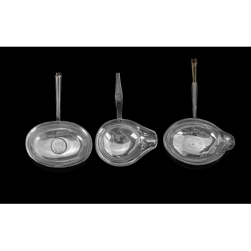 101A - George III Trio of Fine Sterling Silver and Bone Handles Tody Ladles. All with Full Hallmarks. Vario... 