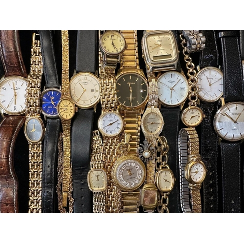 359 - Collection of Gents & Ladies Wristwatches, bracelet and leather straps, makes include Longboard, Lor... 