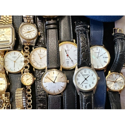 359 - Collection of Gents & Ladies Wristwatches, bracelet and leather straps, makes include Longboard, Lor... 