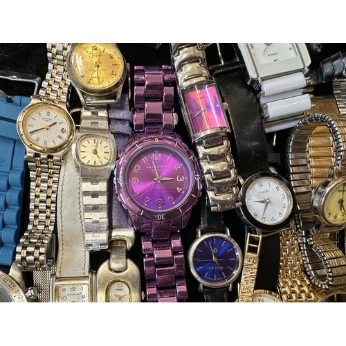 359 - Collection of Gents & Ladies Wristwatches, bracelet and leather straps, makes include Longboard, Lor... 