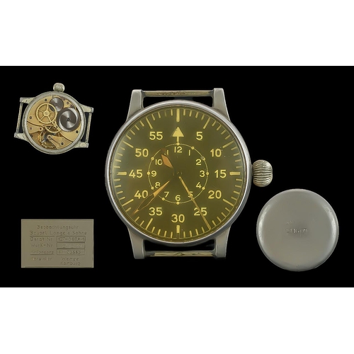 4 - Rare WWII German Military Luftwaffe B.UHR A. Navigators Observation watch by A. Lange & Sohne, ref. ... 